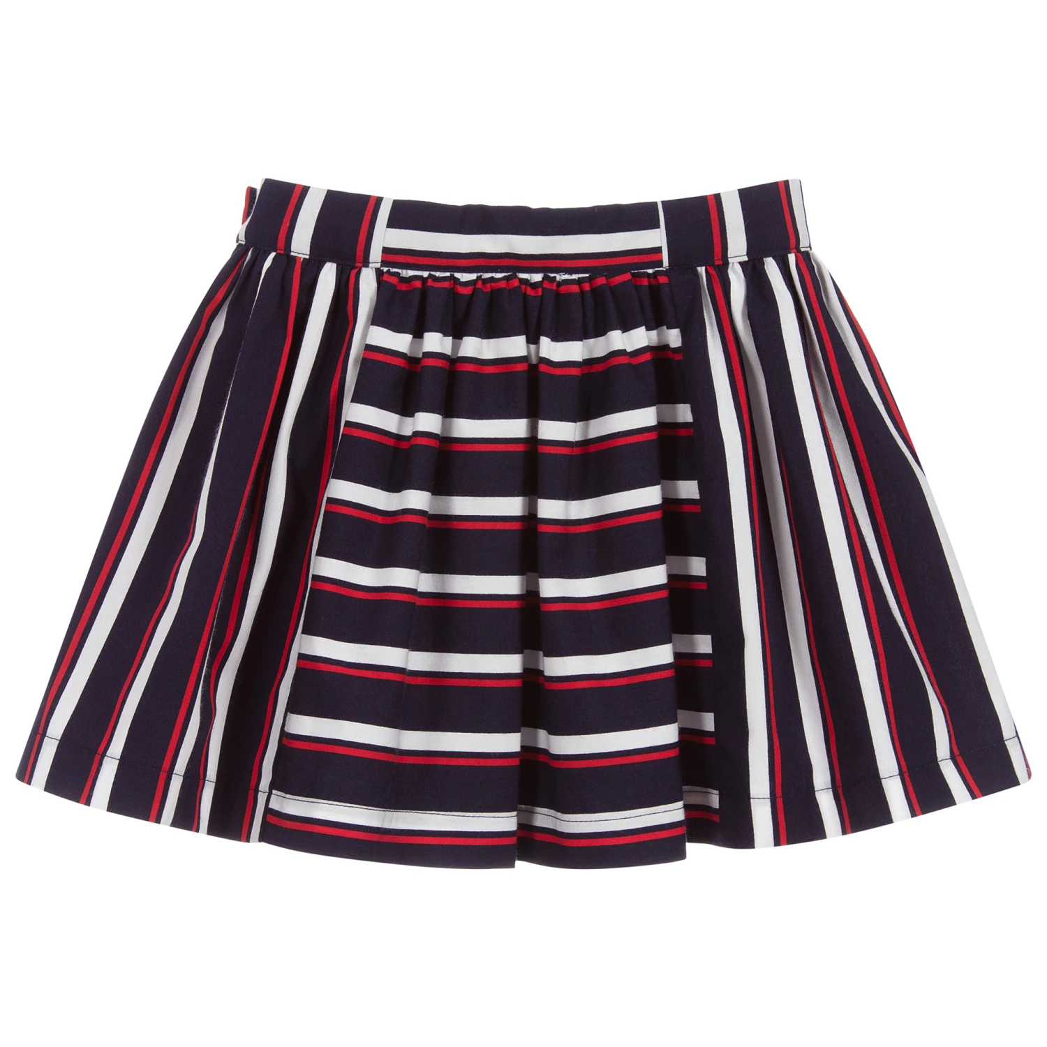 Patachou Navy Blue Striped Cotton Skirt - Image 3