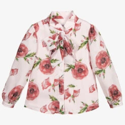 Patachou Pink Floral Chiffon Blouse