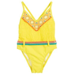 Paté De Sable Girls Yellow Swimsuit