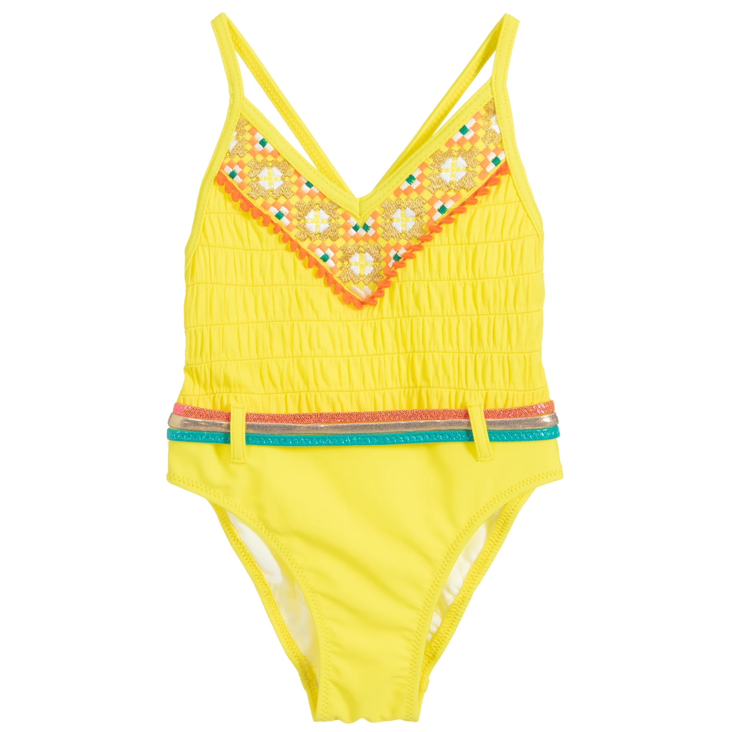 Paté De Sable Girls Yellow Swimsuit