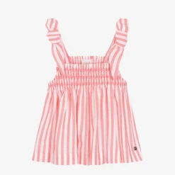 Paz Rodriguez Girls Pink Striped Cotton Top