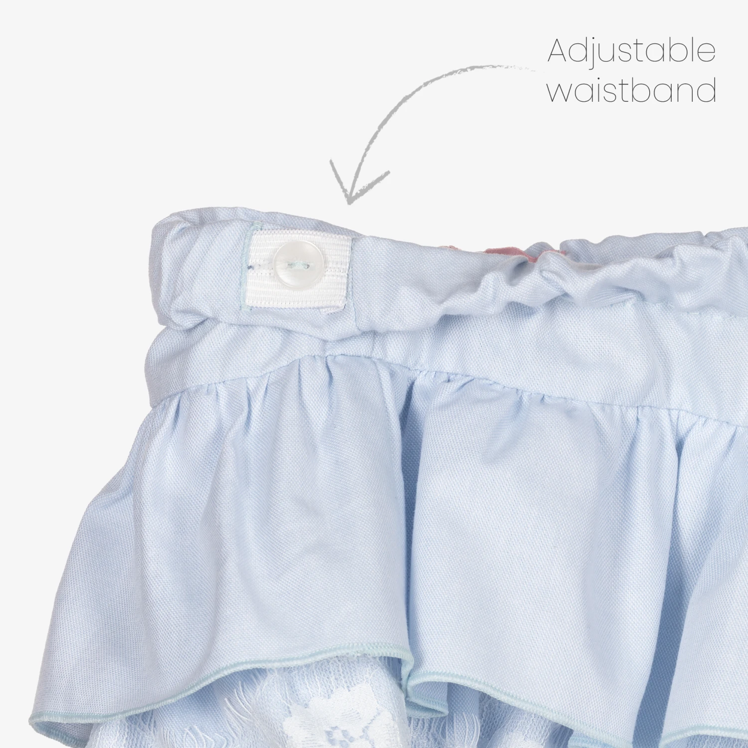 Phi Clothing Girls Blue & White Lace Skort - Image 4