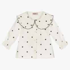Phi Clothing Girls Ivory Cotton Blouse