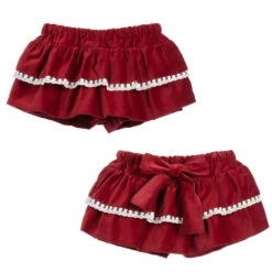 Phi Clothing Girls Red Velvet Skort