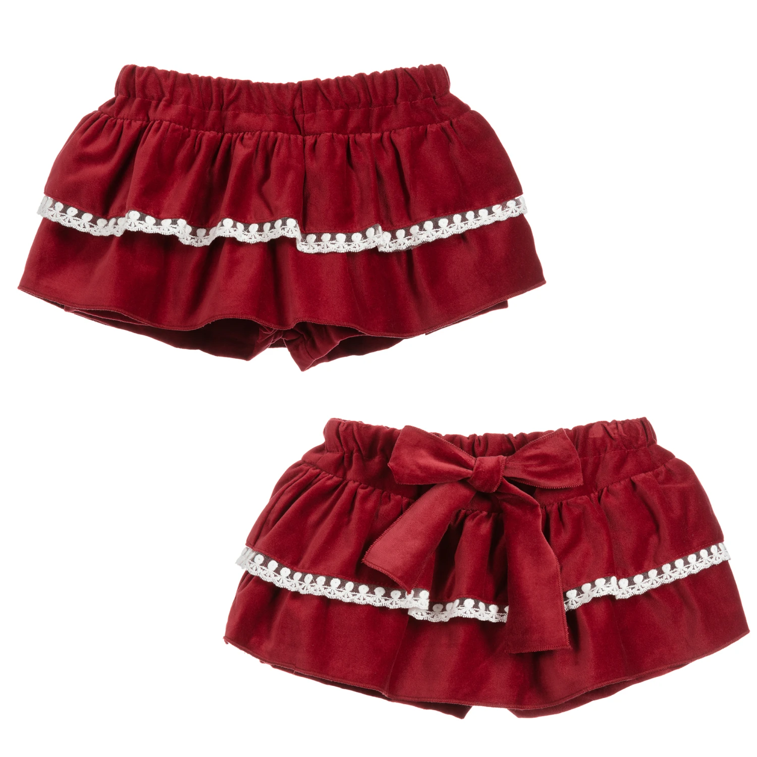 Phi Clothing Girls Red Velvet Skort