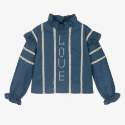 RaspberryPlum Girls Blue Cotton Blouse