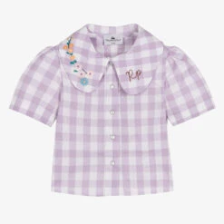RaspberryPlum Girls Purple & White Check Blouse