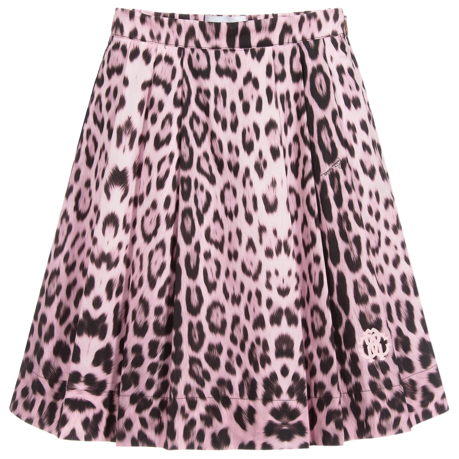Roberto Cavalli Girls Pink Leopard Print Skirt