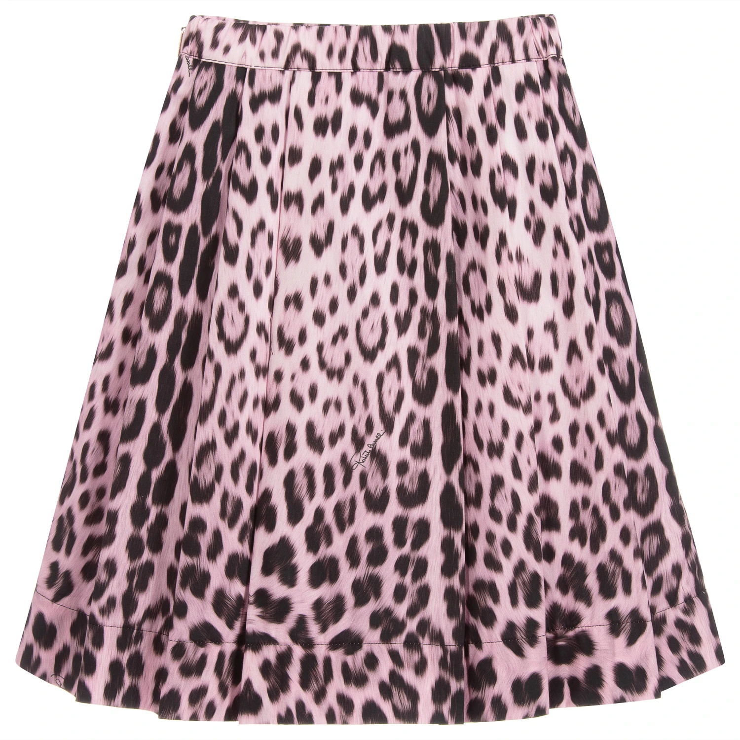 Roberto Cavalli Girls Pink Leopard Print Skirt - Image 3