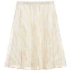 Roberto Cavalli Ivory & Gold Georgette Skirt