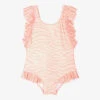 Rock Your Baby Girls Pink Zebra Swimsuit