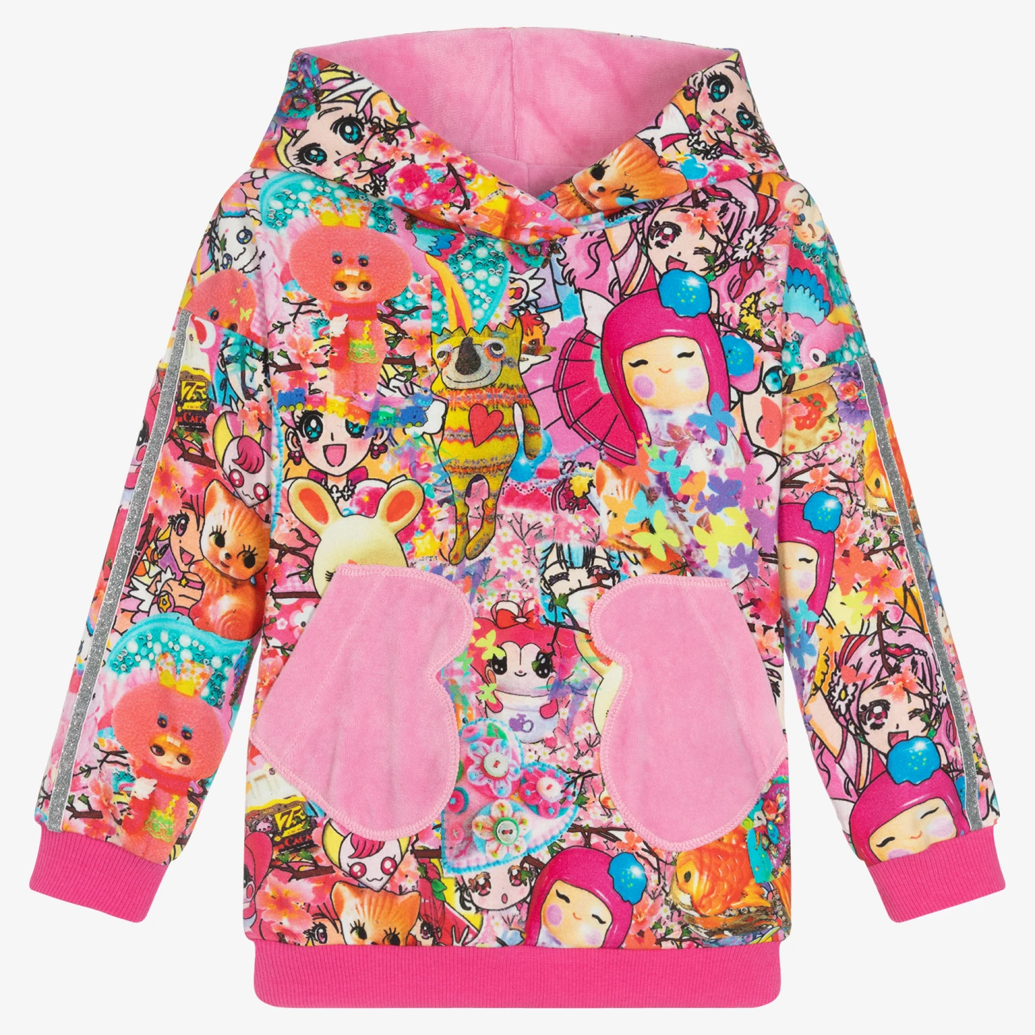 Rosalita Señoritas Girls Pink Manga Cotton Hoodie