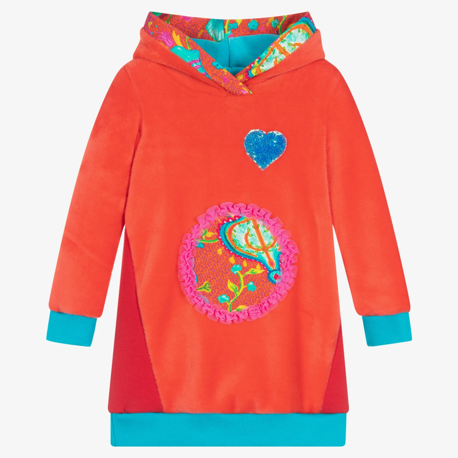 Rosalita SeƱoritas Girls Red & Blue Velour Hoodie