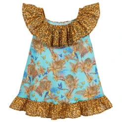 Selini Action Blue Leopard Print Dress