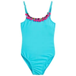 Selini Action Girls Blue Pom-Pom Swimsuit