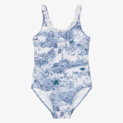 Selini Action Girls Blue Toile De Jouy Swimsuit