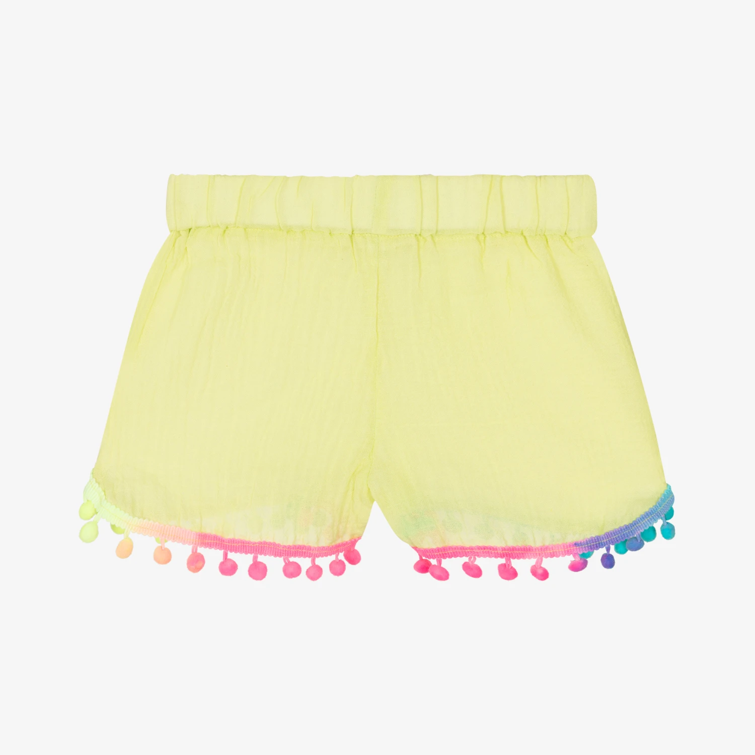 Selini Action Girls Green Cotton Pom-Pom Shorts - Image 2