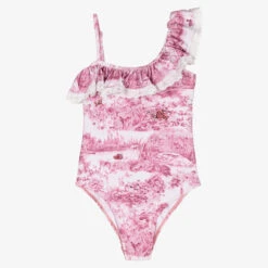 Selini Action Girls Pink Toile De Jouy Swimsuit