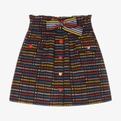 Sonia Rykiel Paris Girls Black Logo Striped Skirt