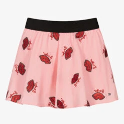 Sonia Rykiel Paris Girls Pink Embroidered Lips Skirt