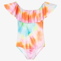 Stella Cove Girls Tie-Dye Ruffle Swimsuit