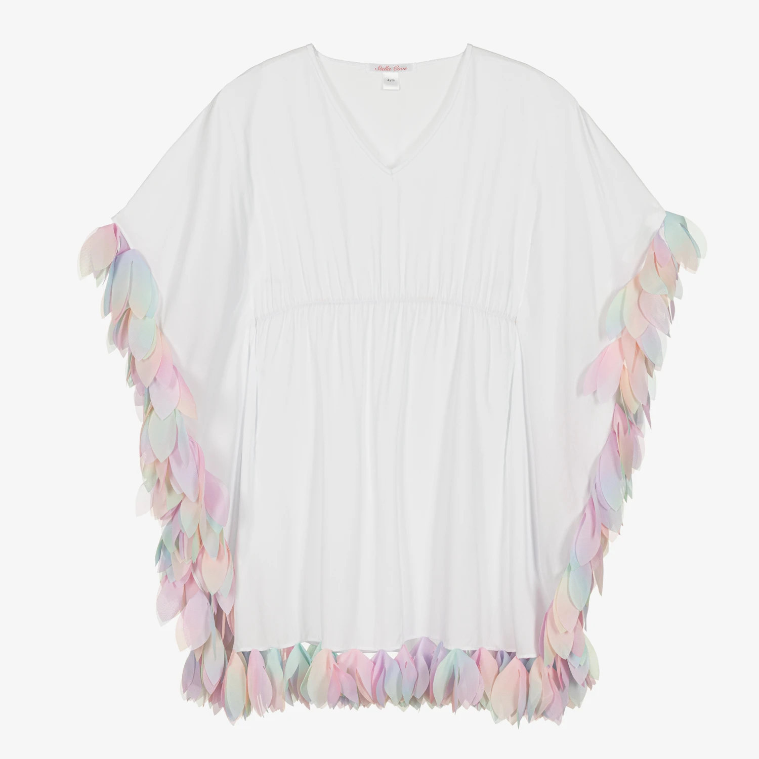 Stella Cove Girls White Cotton Petal Kaftan