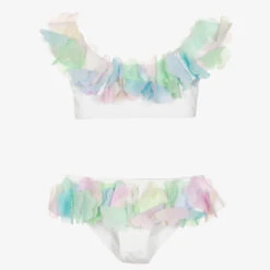 Stella Cove Girls White Floral Bikini