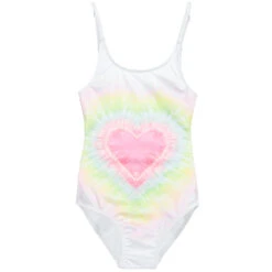 Stella Cove White Tie Dye Heart Swimsuit