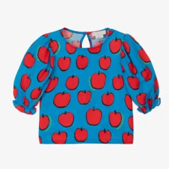 Stella McCartney Kids Girls Blue Apple Print Blouse