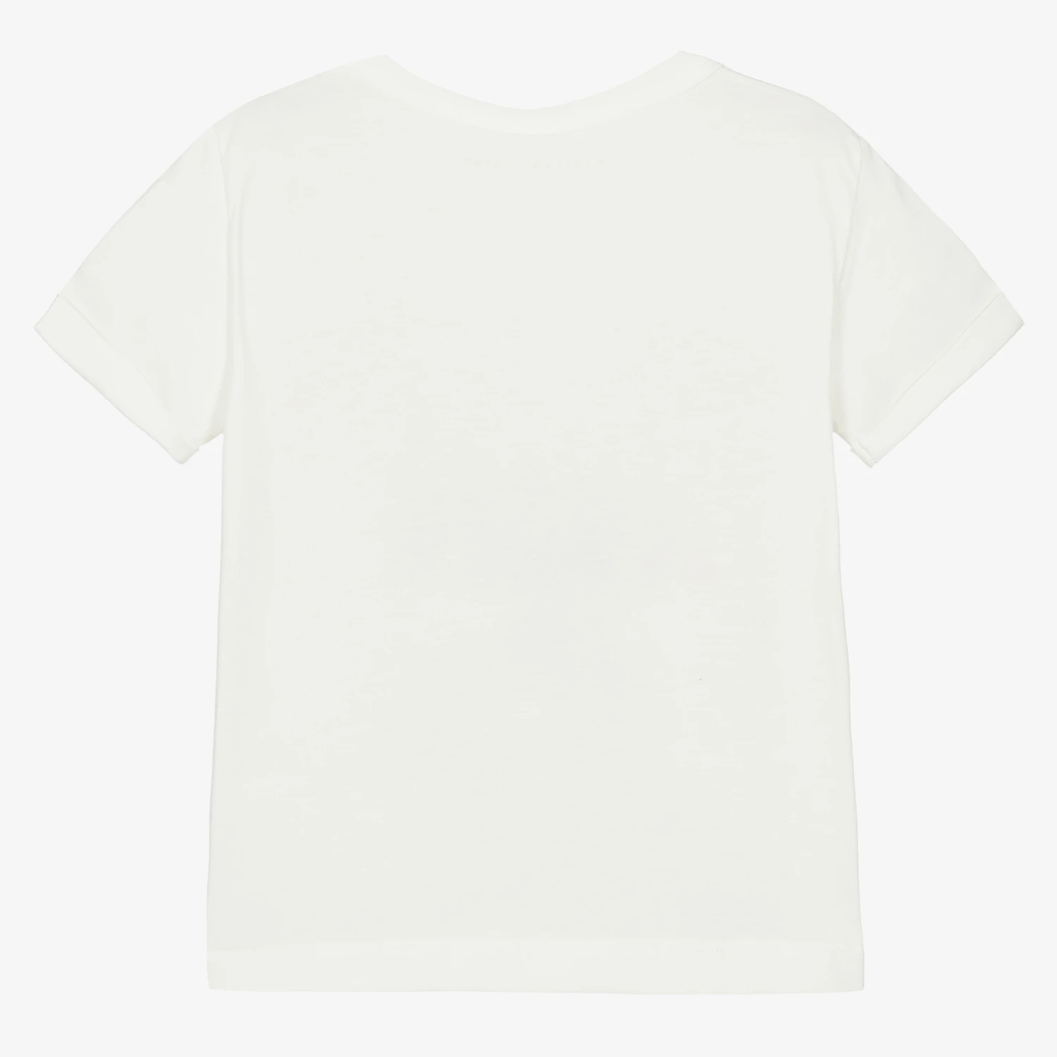 Stella McCartney Kids Girls Ivory Cotton Logo T-Shirt - Image 2