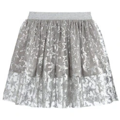 Stella McCartney Kids Girls Silver Star Tulle Skirt