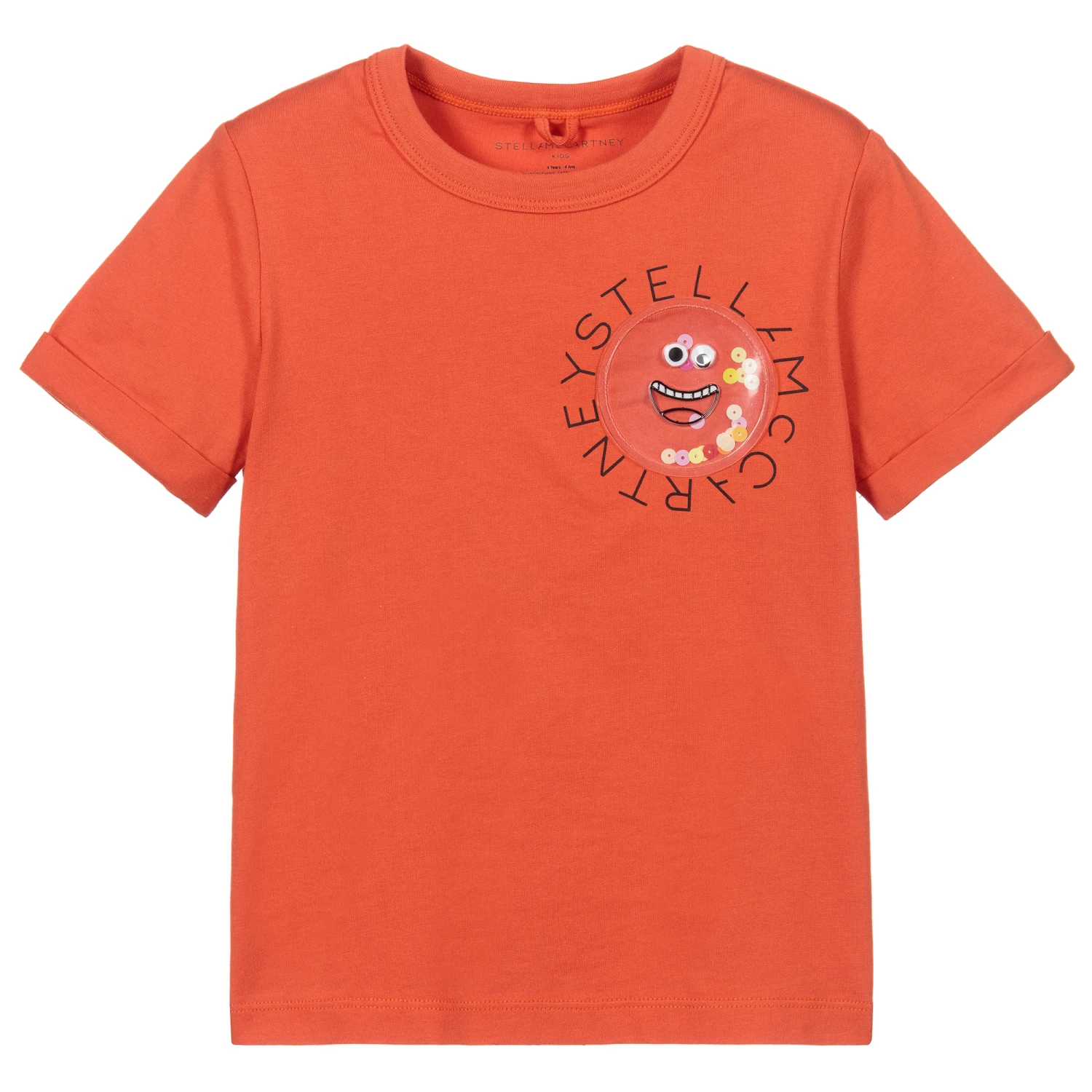 Stella McCartney Kids Red Smiling Badge T-Shirt