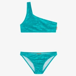 Sunuva Girls Aqua Blue Velour One Shoulder Bikini