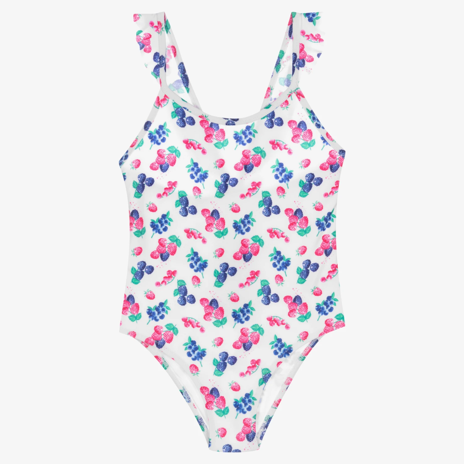 Sunuva Girls White & Pink Berries Swimsuit