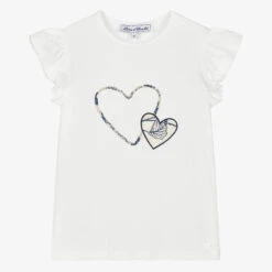 Tartine Et Chocolat Girls Ivory Heart T-Shirt