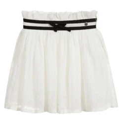 Trussardi Girls White Chiffon Skirt