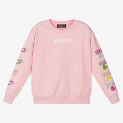 Versace Girls Pink Cotton Sweatshirt
