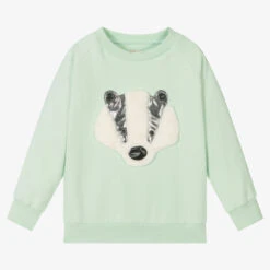 Wauw Capow By Bangbang Green Cotton Badger Sweatshirt