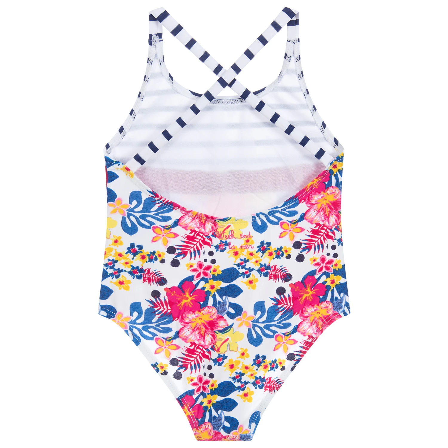 Week-end à La Mer Girls Pink & Blue Swimsuit - Image 2