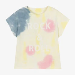 Zadig & Voltaire Zadig&Voltaire Girls Yellow Cotton Tie-Dye T-Shirt