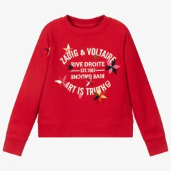 Zadig & Voltaire Zadig&Voltaire Girls Red Logo Sweatshirt