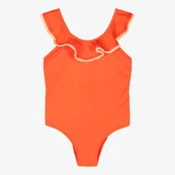 Zimmermann Girls Orange Scoop Back Swimsuit