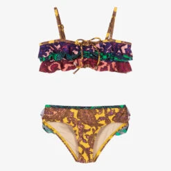 Zimmermann Girls Purple & Gold Paisley Bikini